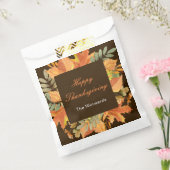 Rustic Autumn Fall Leaves Square Thanksgiving フェイバーバッグ (封をした状態)