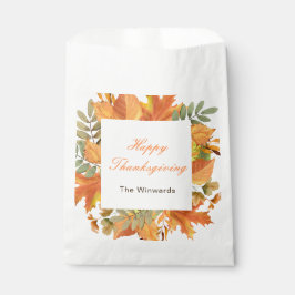 Rustic Autumn Fall Leaves Square Thanksgiving  フェイバーバッグ
