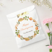Rustic Autumn Fall Leaves Square Thanksgiving フェイバーバッグ (封をした状態)