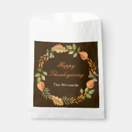 Rustic Autumn Fall Leaves Square Thanksgiving  フェイバーバッグ