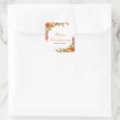 Rustic Autumn Fall Leaves Thanksgiving Party スクエアシール (バッグ)