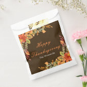 Rustic Autumn Fall Leaves Thanksgiving Party フェイバーバッグ (封をした状態)