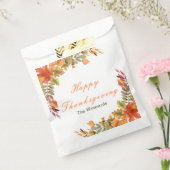 Rustic Autumn Fall Leaves Thanksgiving Party フェイバーバッグ (封をした状態)