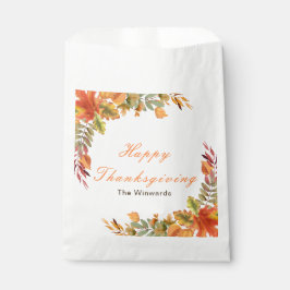 Rustic Autumn Fall Leaves Thanksgiving Party フェイバーバッグ