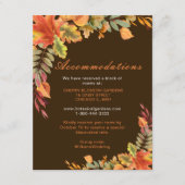 Rustic Autumn Fall Leaves Wedding Accommodations エンクロージャーカード (正面)