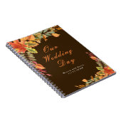 Rustic Autumn Fall Leaves Wedding planner ノートブック (右側)