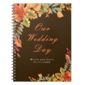 Rustic Autumn Fall Leaves Wedding planner ノートブック (正面)