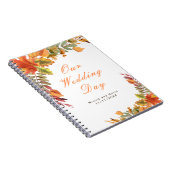 Rustic Autumn Fall Leaves Wedding planner ノートブック (右側)