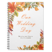 Rustic Autumn Fall Leaves Wedding planner ノートブック (正面)