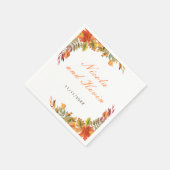Rustic Autumn Fall Leaves Wedding Thank You スタンダードカクテルナプキン (角)