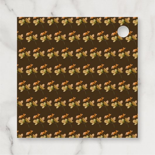 Rustic Autumn Fall Leaves Wedding Thank You フェイバータグ (裏面)
