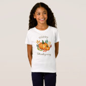 Rustic Autumn Fall Orange Pumpkin Thanksgiving Tシャツ (正面フル)