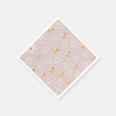 Rustic Autumn Fall Pumpkin and Daisy Baby shower スタンダードカクテルナプキン (角)