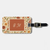 Rustic Autumn fall vibes & Floral Monogram ラゲッジタグ (正面横)