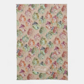 Rustic Autumn Falling Leaves Watercolor Art キッチンタオル (縦)