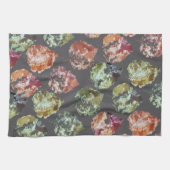 Rustic Autumn Falling Leaves Watercolor Art キッチンタオル (横)