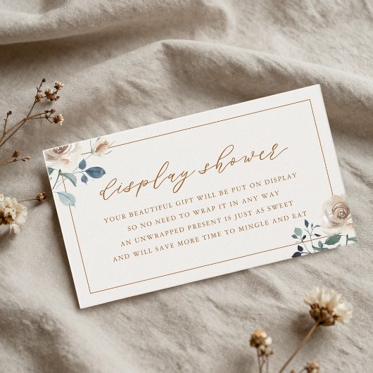 Rustic Autumn Floral Bridal Display Shower エンクロージャーカード
