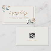 Rustic Autumn Floral Bridal Shower Gift Registry エンクロージャーカード (正面/裏面)