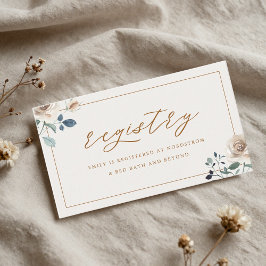 Rustic Autumn Floral Bridal Shower Gift Registry エンクロージャーカード