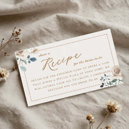 Rustic Autumn Floral Bridal Shower Recipe Request エンクロージャーカード