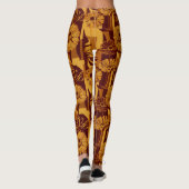 Rustic Autumn Floral Geometric Pattern (10) レギンス (裏面)