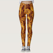 Rustic Autumn Floral Geometric Pattern (10) レギンス (正面)