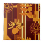 Rustic Autumn Floral Geometric Pattern (5) タイル (正面)