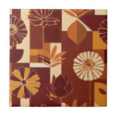Rustic Autumn Floral Geometric Pattern (6) タイル (正面)