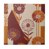 Rustic Autumn Floral Geometric Pattern (8) タイル (正面)