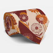 Rustic Autumn Floral Geometric Pattern (8) ネクタイ (ロール)