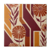 Rustic Autumn Floral Geometric Pattern (9) タイル (正面)