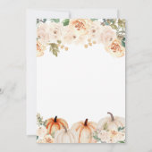 Rustic Autumn Floral Pumpkin Truck サンキューカード (裏面)