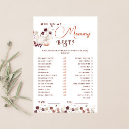 Rustic Autumn Floral Pumpkin Who Knows Mommy Best