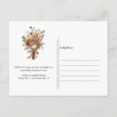Rustic Autumn Flowers | Bridal Shower ポストカード (裏面)
