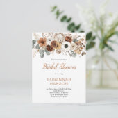 Rustic Autumn Flowers | Bridal Shower ポストカード (スタンド正面)