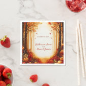 Rustic Autumn Forest Pumpkin Wedding スタンダードカクテルナプキン (インサイチュ)
