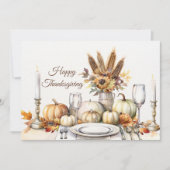 Rustic Autumn Harvest Happy Thanksgiving シーズンカード (正面)
