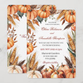 Rustic Autumn Harvest Wedding Invitation 招待状 (正面/裏面)