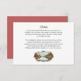 Rustic Autumn Lakeside Forest Wedding エンクロージャーカード