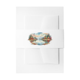 Rustic Autumn Lakeside Forest Wedding 招待状ベリーバンド