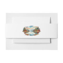 Rustic Autumn Lakeside Forest Wedding 招待状ベリーバンド