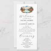 Rustic Autumn Lakeside Forest Wedding Program (正面)