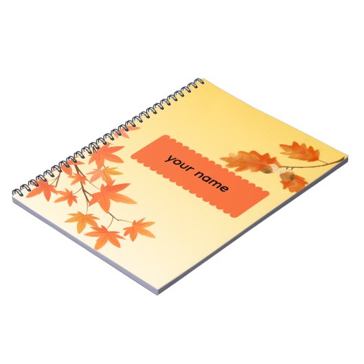 Rustic Autumn Leaves Fall Foliage Personalized ノートブック (左側)
