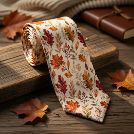 Rustic Autumn Leaves Harmony ネクタイ