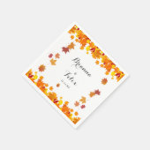Rustic Autumn Leaves Wedding スタンダードカクテルナプキン (角)