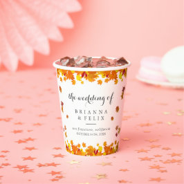 Rustic Autumn Leaves Wedding 紙コップ