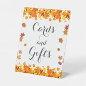 Rustic Autumn Leaves Wedding Cards and Gift Sign 台座サイン (正面)