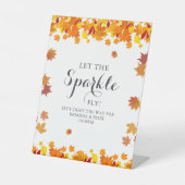 Rustic Autumn Leaves Wedding Sparkle Sign 台座サイン (正面)