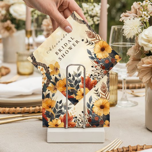 Rustic Autumn Meadow Bridal Shower スタンダードカクテルナプキン