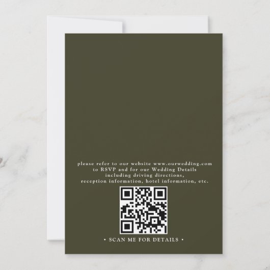 Rustic Autumn Mountain Budget QR Code Wedding 招待状 (裏面)
